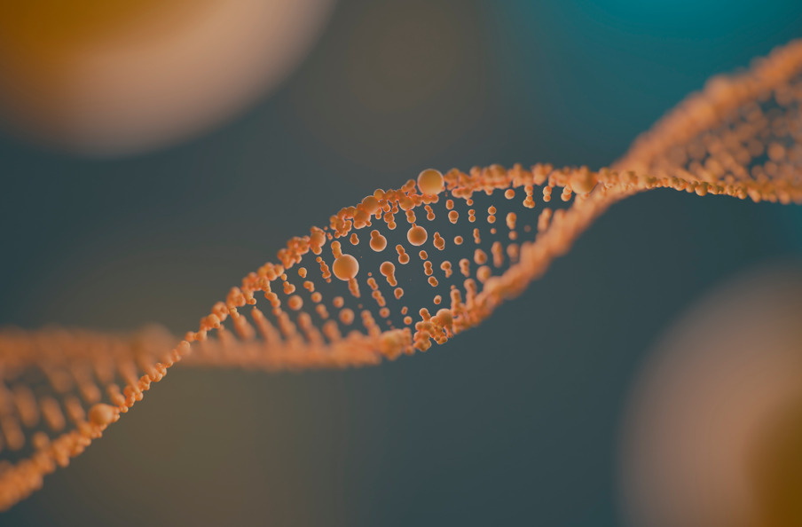 Seborreia no couro cabeludo: dna representando fator genético como causa comum.
